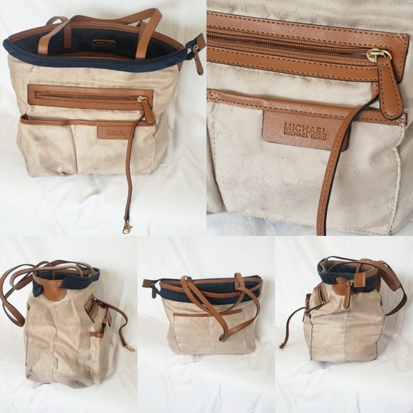 Michael Kors Blue/Brown Purse - Picture 7 of 8